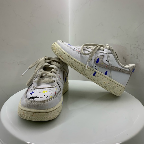 Nike Shoes Nike Air Force Paint Splatter Size 11c Youth Poshmark